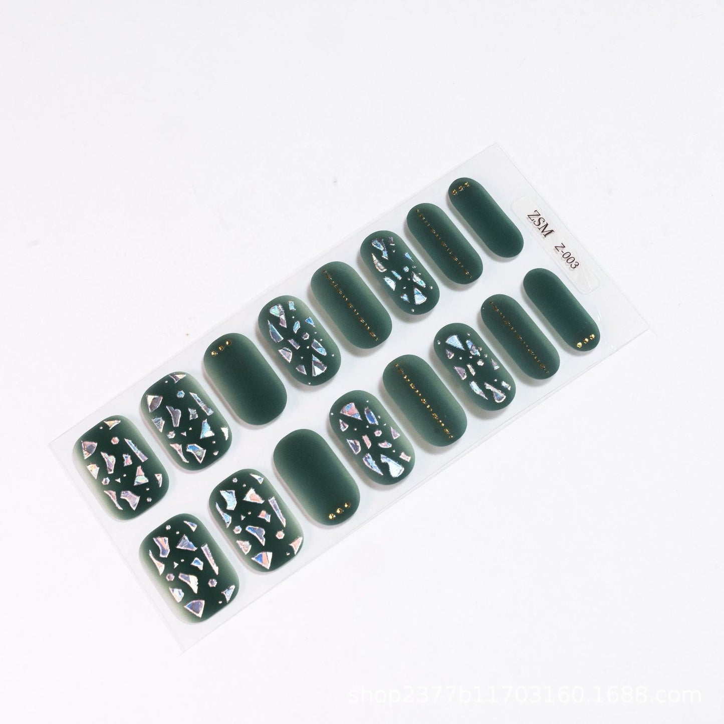 16 Finger Diamond Nail Sticker 3D Waterproof