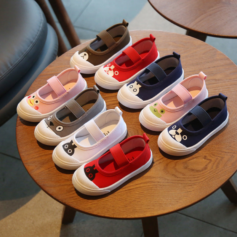 2020 spring and autumn new baby canvas shoes boys indoor shoes girls white shoes kindergarten students shoes wholesale