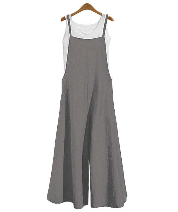 2023EBAY hot selling foreign trade European and American women's loose one-piece wide-leg pants casual jumpsuit