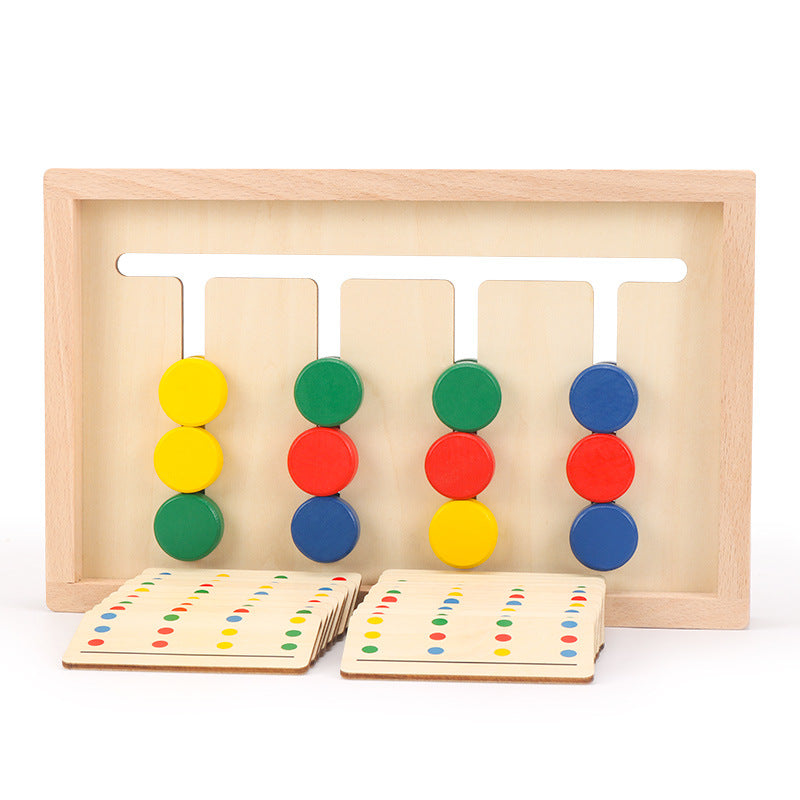 Wooden four-color game QZM23 children 3-6 years old enlightenment puzzle logic toys early education teaching aids 0.58