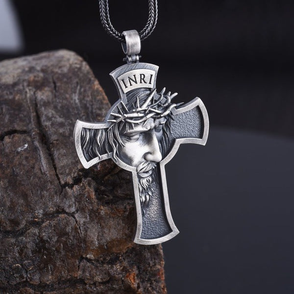 Yichen wish crown of thorns jesus cross necklace european and american men's christian pendant