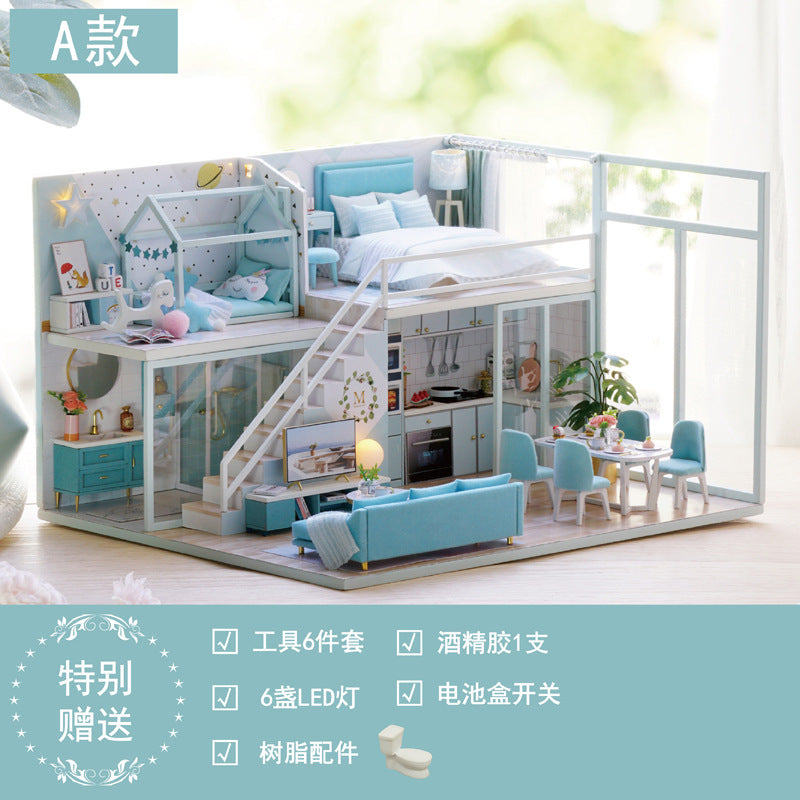 Wisdom House 3D Stereo Jigsaw Puzzle Assembled Girls Toys Handmade DIY Hut for Girlfriend Birthday Gift