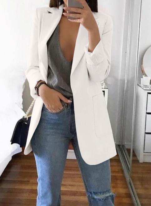 AliExpress wish Amazon 2019 European and American hot-selling fashion lapel slim cardigan temperament suit jacket for women