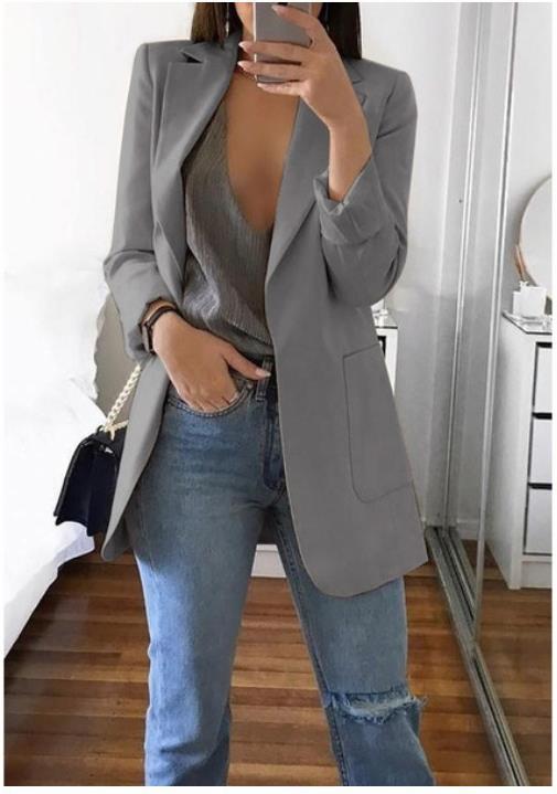 AliExpress wish Amazon 2019 European and American hot-selling fashion lapel slim cardigan temperament suit jacket for women