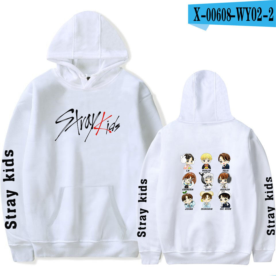 2019 new Korean men's group stray kids Korean version trend hooded sweaters for men and women