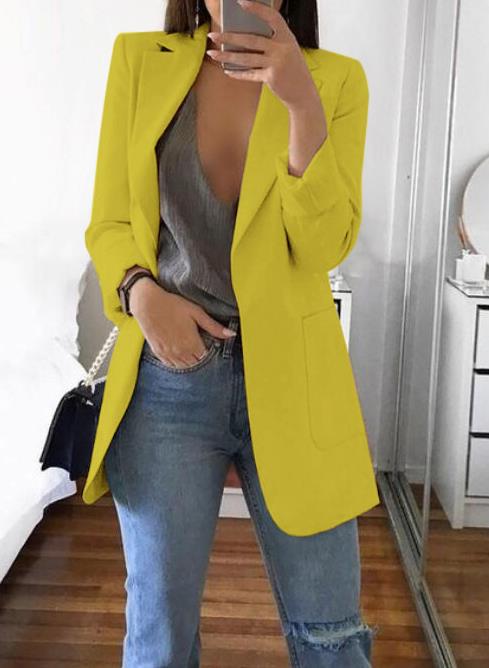 AliExpress wish Amazon 2019 European and American hot-selling fashion lapel slim cardigan temperament suit jacket for women