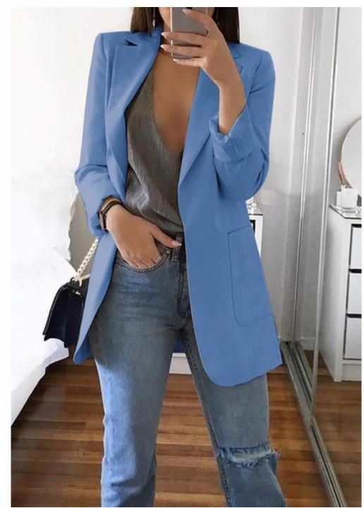 AliExpress wish Amazon 2019 European and American hot-selling fashion lapel slim cardigan temperament suit jacket for women