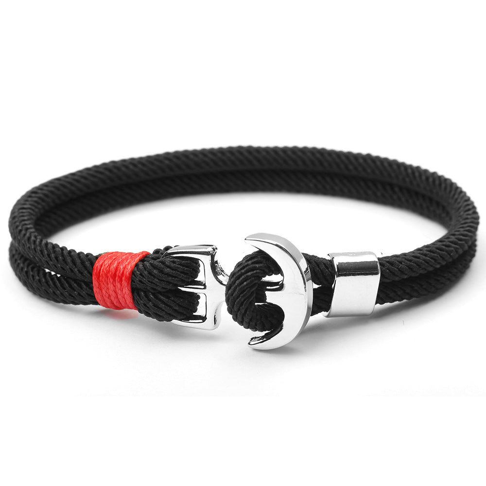 2019 New Aircraft Titanium Steel Navy Anchor Zodiac Year Red Rope Milan Rope Bracelet Hand Jewelry Bracelet