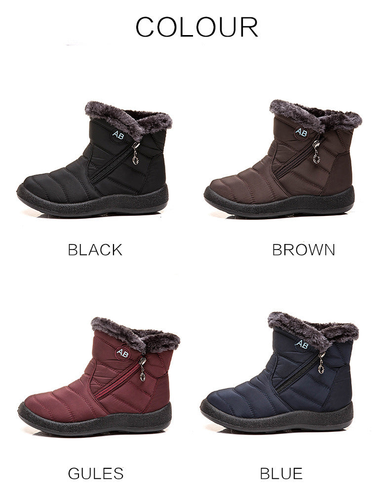 2023 new cross-border foreign trade women's shoes warm side chain lazy winter Wenzhou snow boots female mother shoes large size 43