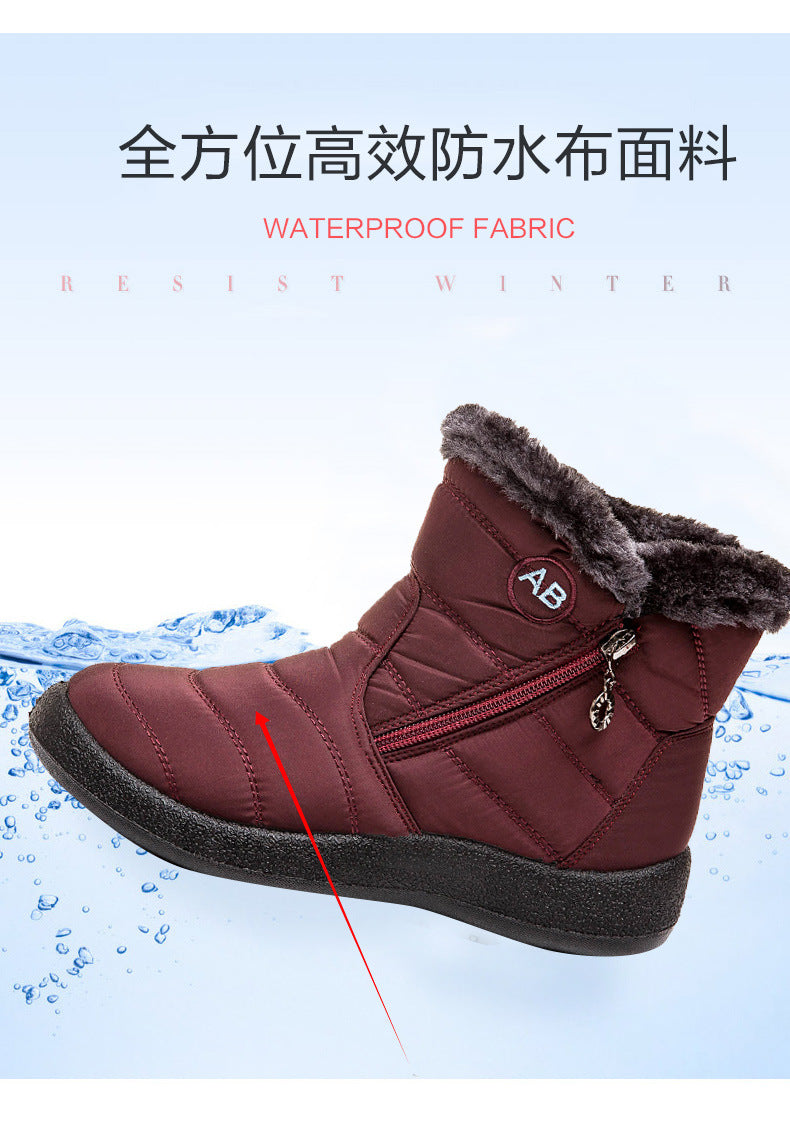 2023 new cross-border foreign trade women's shoes warm side chain lazy winter Wenzhou snow boots female mother shoes large size 43