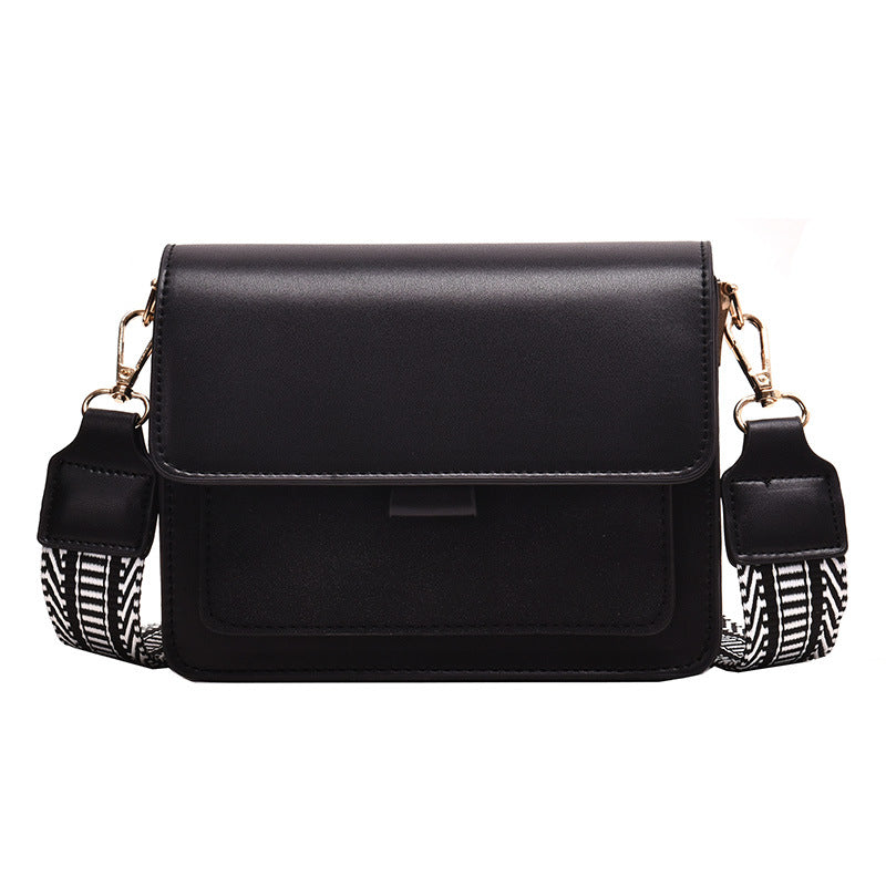 2019 autumn new small square bag simple women's bag personality ethnic style ribbon contrasting color one shoulder diagonal women's bag