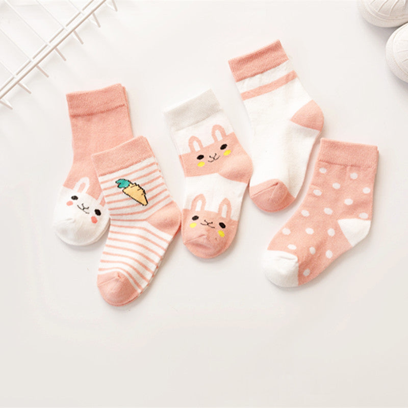 Wholesale spring and autumn boys and girls baby cotton socks baby socks newborn cute cartoon medium tube children's socks