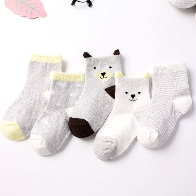 Wholesale spring and autumn boys and girls baby cotton socks baby socks newborn cute cartoon medium tube children's socks