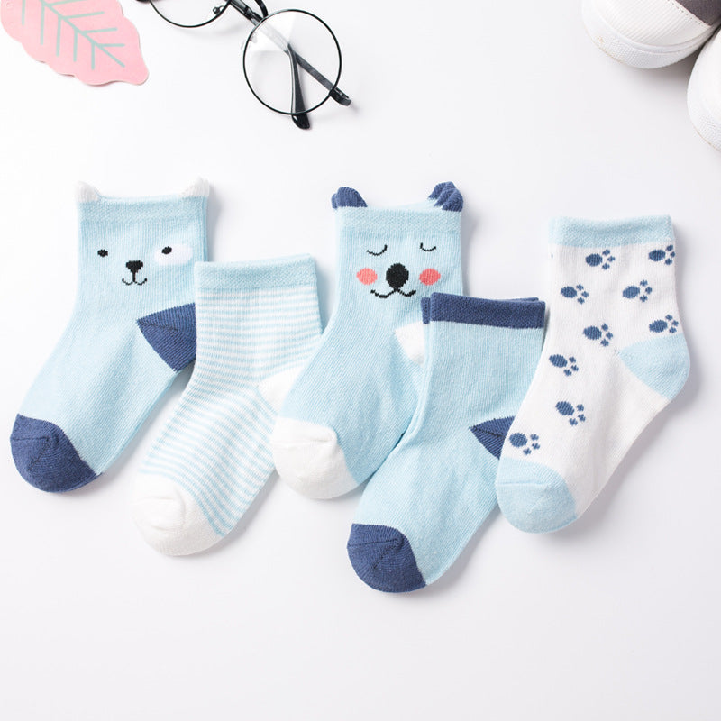 Wholesale spring and autumn boys and girls baby cotton socks baby socks newborn cute cartoon medium tube children's socks