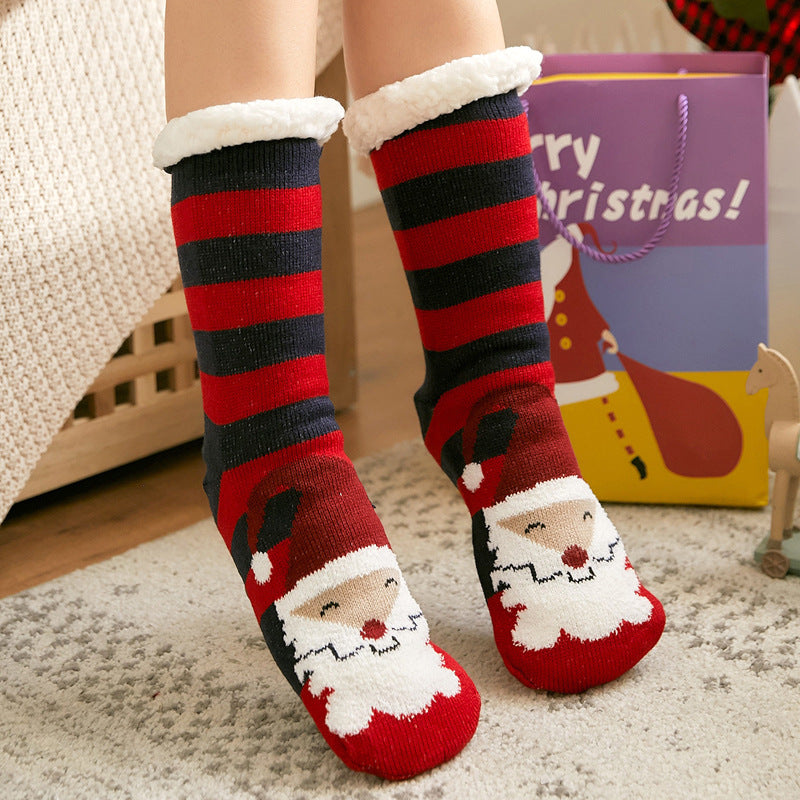 Winter Christmas socks floor socks snow socks confinement women plush coral fleece socks home sleeping socks carpet socks leg cover