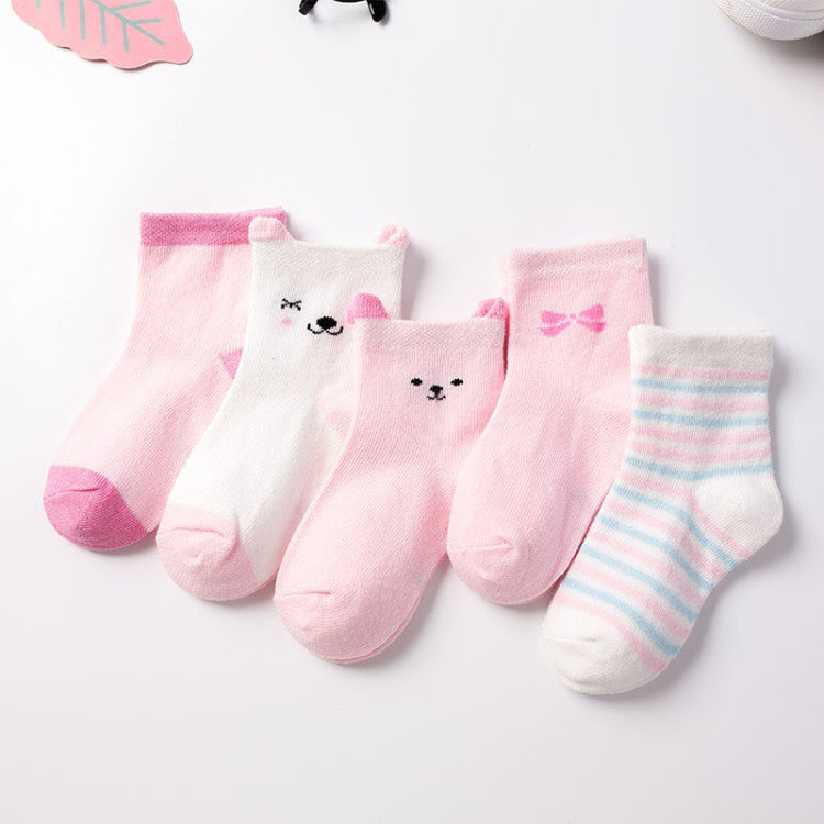 Wholesale spring and autumn boys and girls baby cotton socks baby socks newborn cute cartoon medium tube children's socks