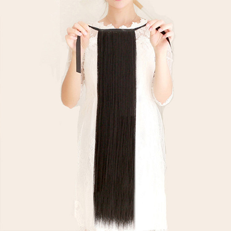 32 inches long straight hair foreign trade high temperature wig ponytail hair extension female long hair tie strap ponytail braid wig piece