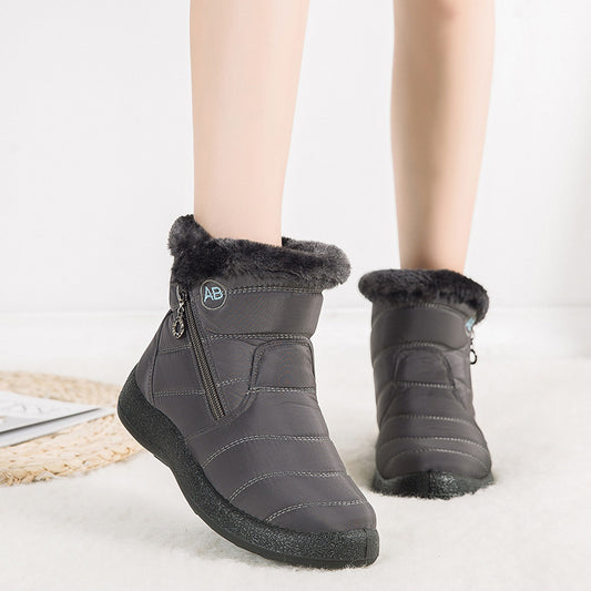 2023 new cross-border foreign trade women's shoes warm side chain lazy winter Wenzhou snow boots female mother shoes large size 43