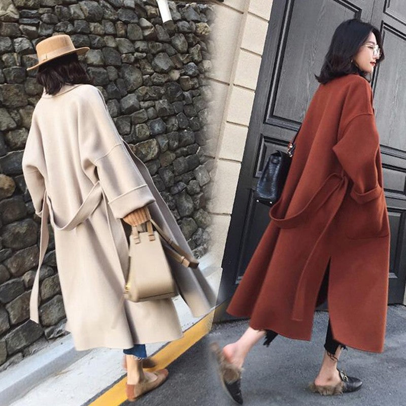 Woolen coat women's mid-length 2022 new autumn and winter Korean version popular double-sided cashmere woolen coat