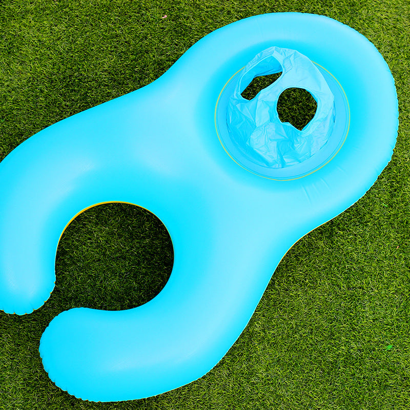 ABC new product with bell shade mother-child circle parent-child double interactive swimming ring thickened inflatable children's swimming ring