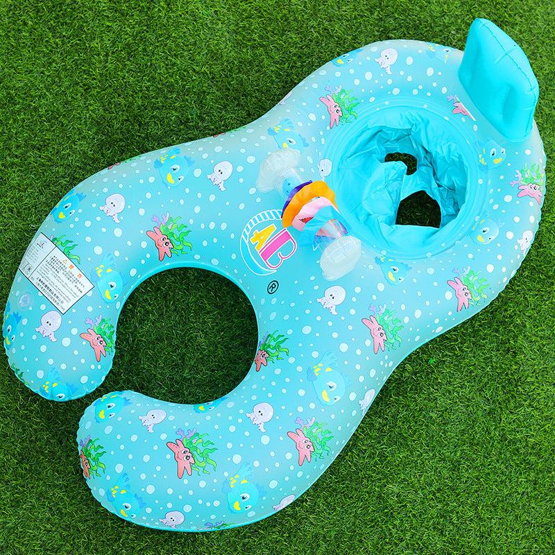 ABC new product with bell shade mother-child circle parent-child double interactive swimming ring thickened inflatable children's swimming ring