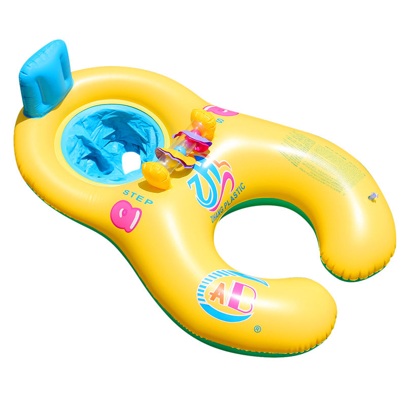 ABC new product with bell shade mother-child circle parent-child double interactive swimming ring thickened inflatable children's swimming ring