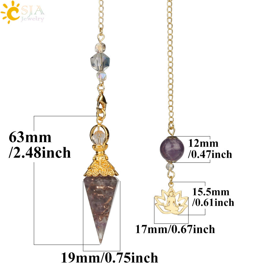 AliExpress explosion models mixed aura natural pendulum crystal pendant yoga gold-plated Buddha meditation idea concentrated jewelry