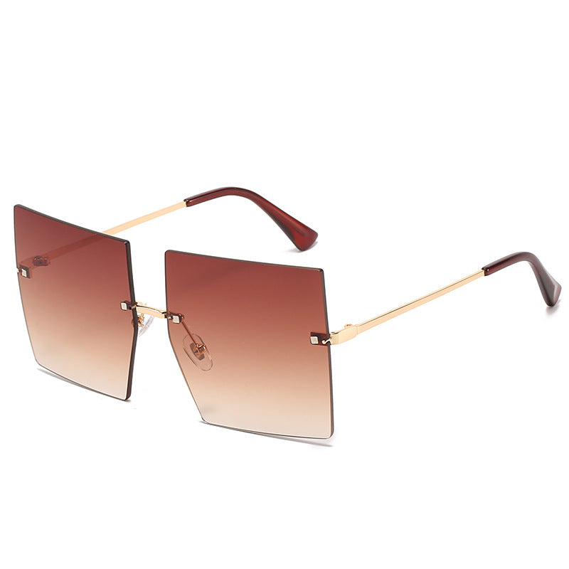 2020 cross-border new best-selling square frameless metal sunglasses European and American hot style simple fashion elegant sunglasses