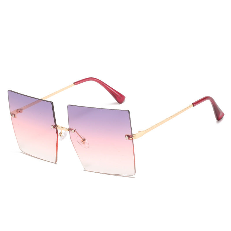 2020 cross-border new best-selling square frameless metal sunglasses European and American hot style simple fashion elegant sunglasses