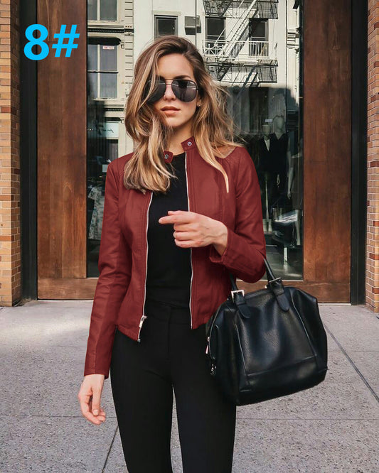 2024eBay Amazon hot sale temu European and American new products hot sale autumn and winter fashion leather suit small jacket women's clothing