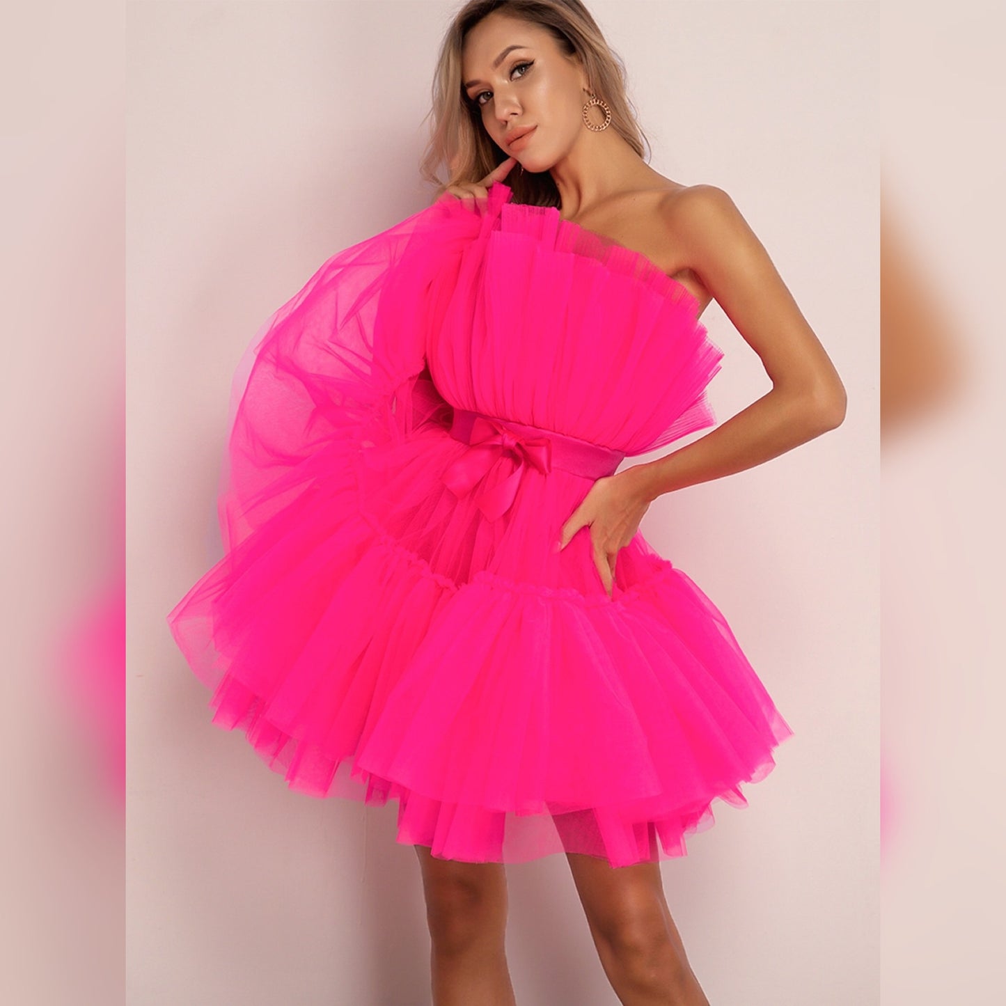 2019 foreign trade cross-border new European and American sweet beauty dress mini party dress dress-check inventory