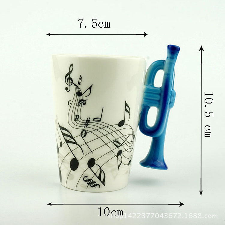 Yoko / ceramic electric guitar mug ins milk cup musical instrument notes cup cup coffee cup foreign trade Zakka