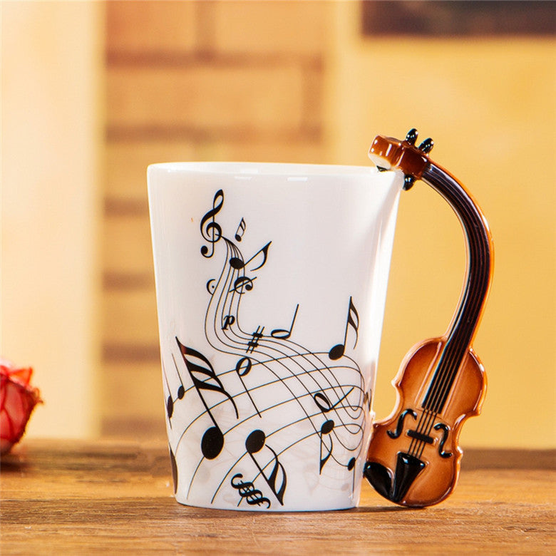 Yoko / ceramic electric guitar mug ins milk cup musical instrument notes cup cup coffee cup foreign trade Zakka