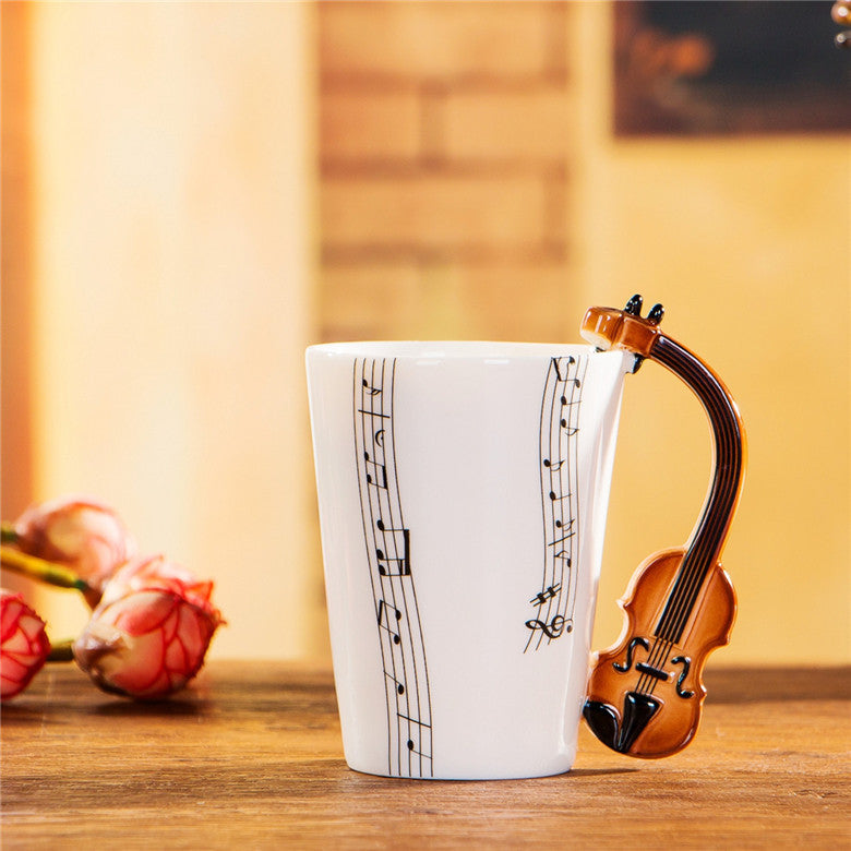 Yoko / ceramic electric guitar mug ins milk cup musical instrument notes cup cup coffee cup foreign trade Zakka