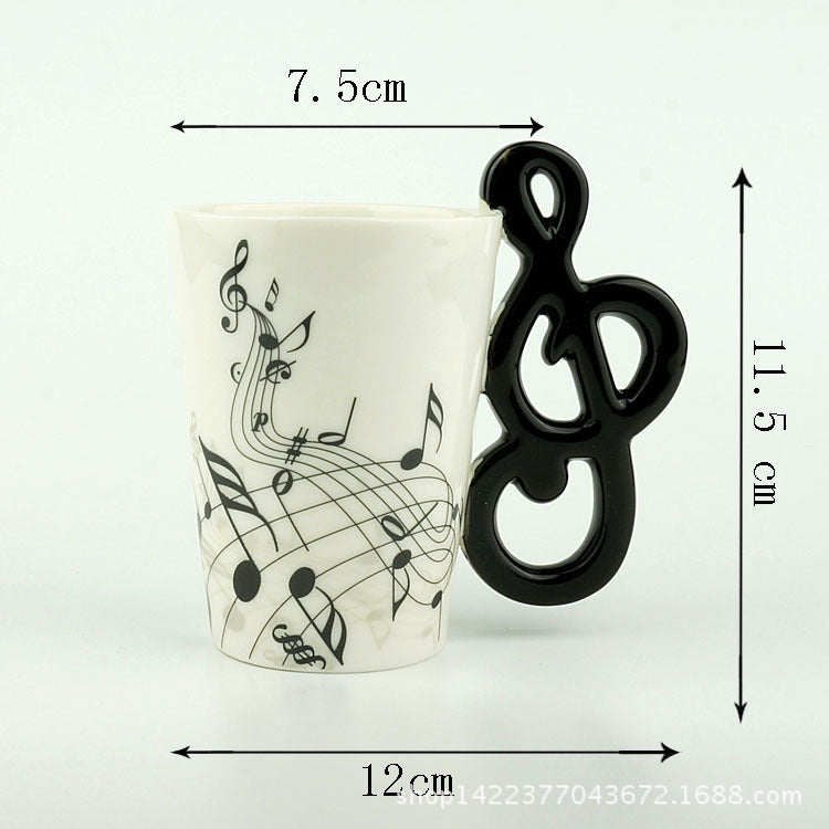 Yoko / ceramic electric guitar mug ins milk cup musical instrument notes cup cup coffee cup foreign trade Zakka