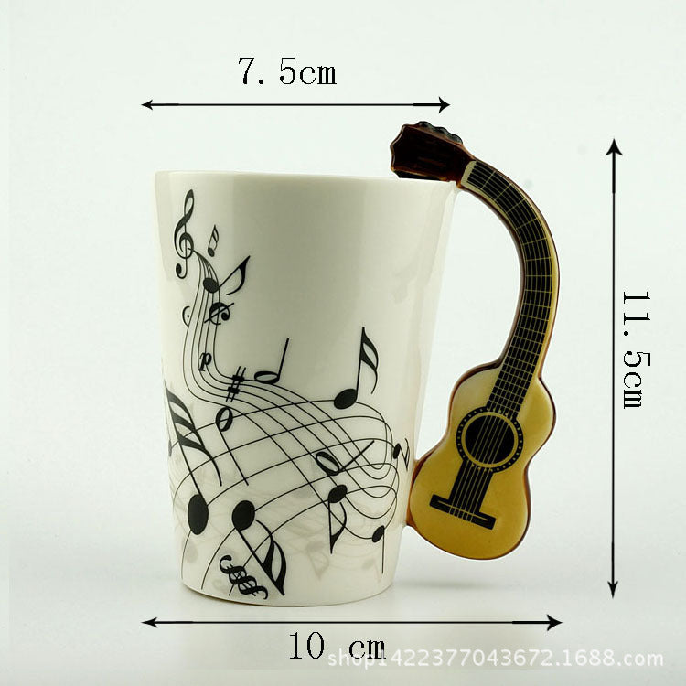 Yoko / ceramic electric guitar mug ins milk cup musical instrument notes cup cup coffee cup foreign trade Zakka