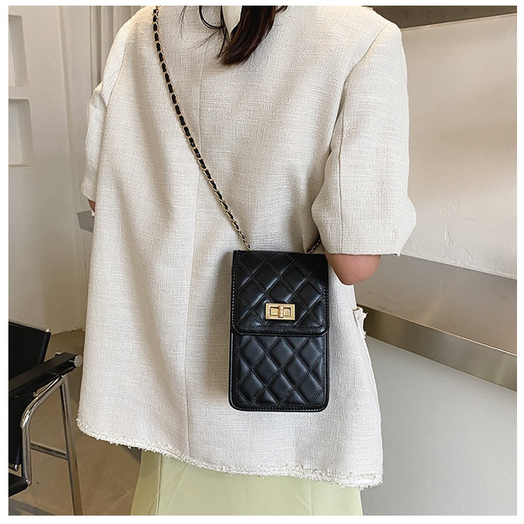 2022 new women's long clutch bag large capacity mobile phone wallet lock zipper shoulder messenger bag small shoulder bag