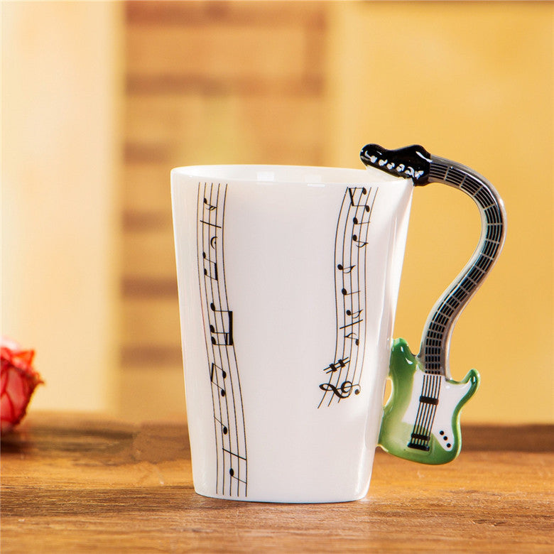 Yoko / ceramic electric guitar mug ins milk cup musical instrument notes cup cup coffee cup foreign trade Zakka