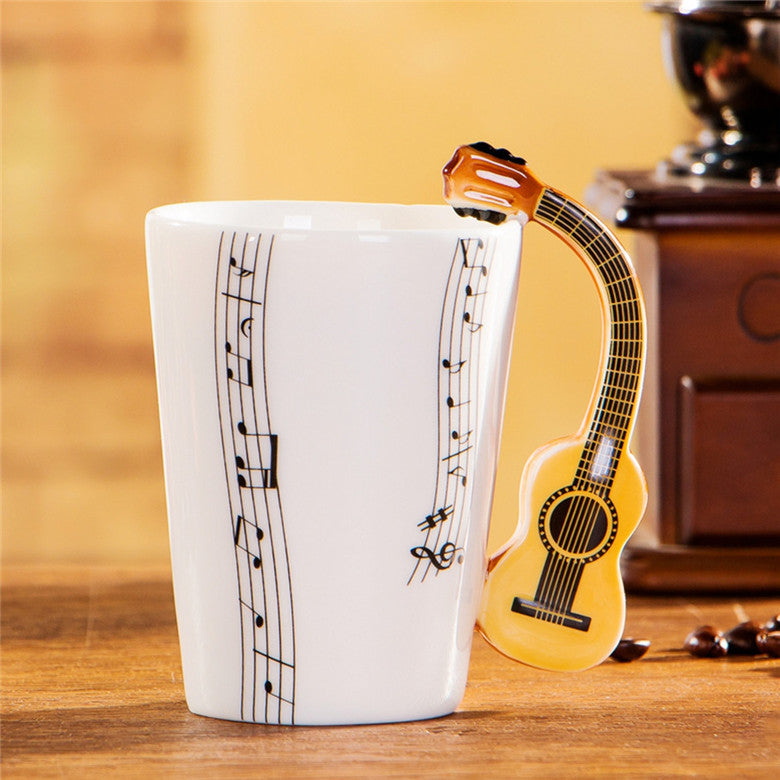 Yoko / ceramic electric guitar mug ins milk cup musical instrument notes cup cup coffee cup foreign trade Zakka