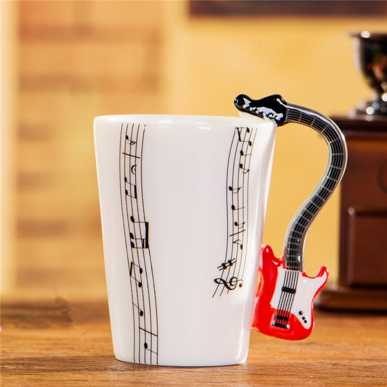 Yoko / ceramic electric guitar mug ins milk cup musical instrument notes cup cup coffee cup foreign trade Zakka