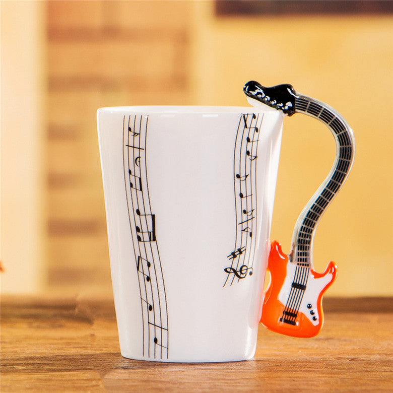 Yoko / ceramic electric guitar mug ins milk cup musical instrument notes cup cup coffee cup foreign trade Zakka