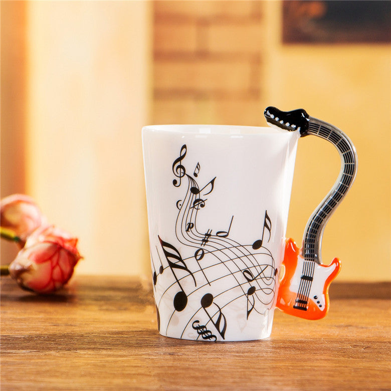 Yoko / ceramic electric guitar mug ins milk cup musical instrument notes cup cup coffee cup foreign trade Zakka