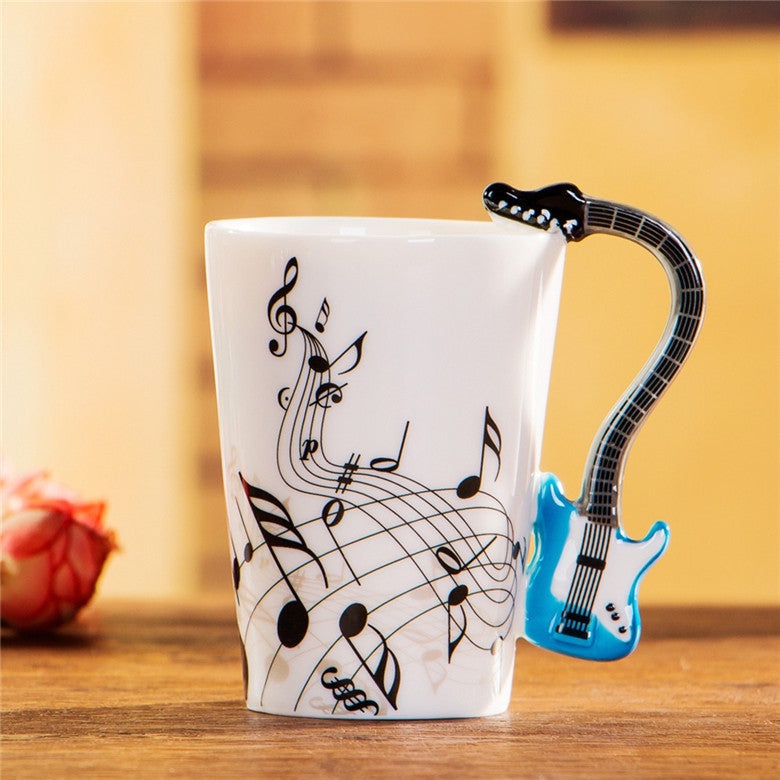 Yoko / ceramic electric guitar mug ins milk cup musical instrument notes cup cup coffee cup foreign trade Zakka