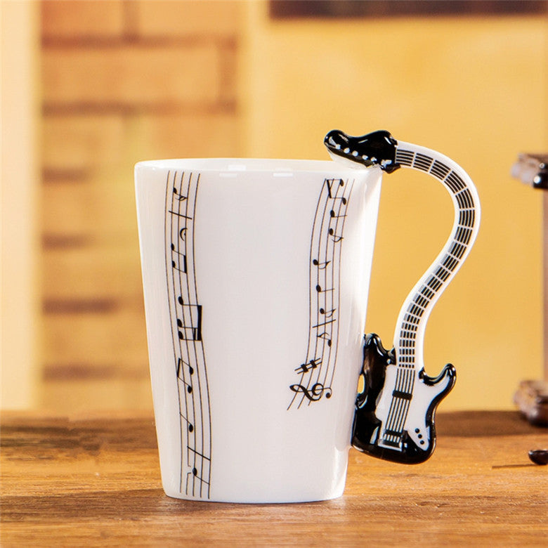 Yoko / ceramic electric guitar mug ins milk cup musical instrument notes cup cup coffee cup foreign trade Zakka