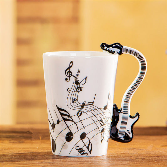 Yoko / ceramic electric guitar mug ins milk cup musical instrument notes cup cup coffee cup foreign trade Zakka