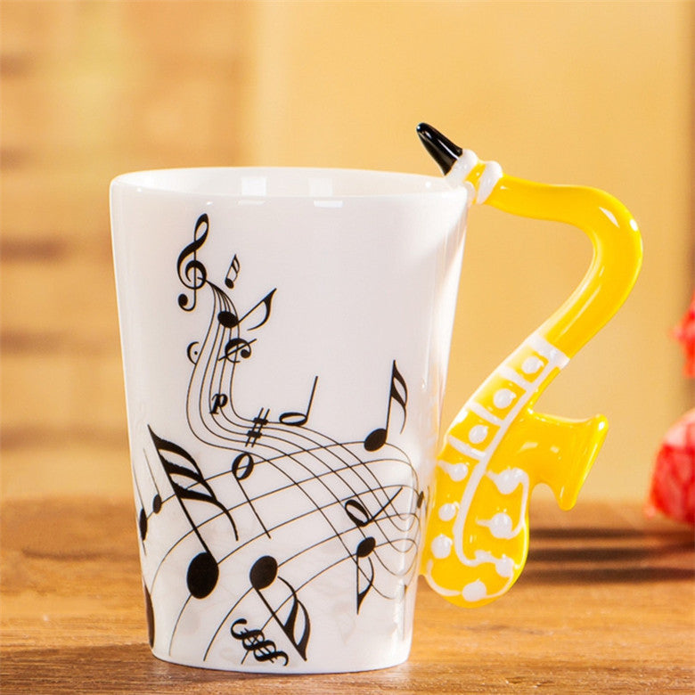 Yoko / ceramic electric guitar mug ins milk cup musical instrument notes cup cup coffee cup foreign trade Zakka