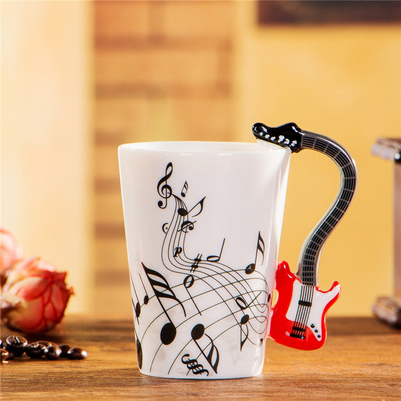 Yoko / ceramic electric guitar mug ins milk cup musical instrument notes cup cup coffee cup foreign trade Zakka