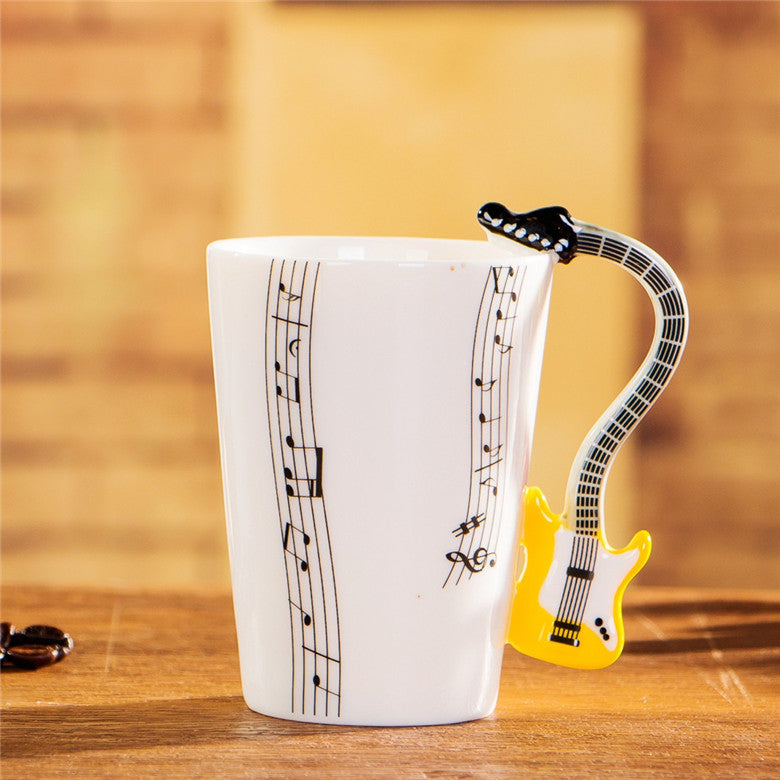 Yoko / ceramic electric guitar mug ins milk cup musical instrument notes cup cup coffee cup foreign trade Zakka