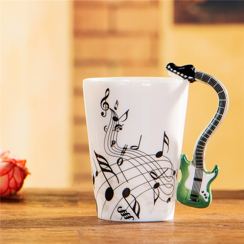 Yoko / ceramic electric guitar mug ins milk cup musical instrument notes cup cup coffee cup foreign trade Zakka