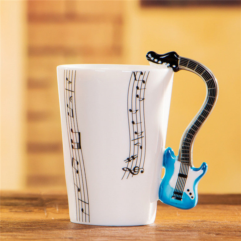 Yoko / ceramic electric guitar mug ins milk cup musical instrument notes cup cup coffee cup foreign trade Zakka